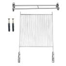 Kit Grelha Aramada 50x50cm Suporte Suspenso Inox 60cm Kit Grelha Aramada 50x50cm Suporte Suspenso Inox 60cm