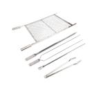 Kit Grelha Inox 60x50 E 3 Espetos 60cm E Pegador Carnes Inox Kit Grelha Inox 60x50 E 3 Espetos 60cm E Pegador Carnes Inox
