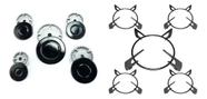 Kit Grelha+Queimador/espalhador Para Fogão Cooktop Fischer 5