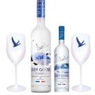 Kit Grey Goose 750ml + Grey Goose 200ml + Taça Personalizada