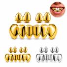 Kit Grillz Inferior 6 Dentes Com 2 Pares Duplo Superior Kit Grillz Inferior 6 Dentes Com 2 Pares Duplo Superior