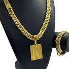 Kit Grumet 13mm + Pingente Letra Cravejada Ouro