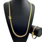Kit Grumet Cubano 7mm + Pulseira Banhado a Ouro 18K