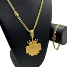 Kit Grumet Lacraia 5mm Pingente Favela Venceu Banhado a ouro