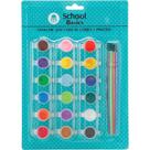 Kit Guache 3ml com 18 Cores e Pincéis - School Basics Kit Guache 3ml com 18 Cores e Pincéis - School Basics