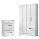 Kit Guarda Roupa Solteiro Chile e Cômoda MS