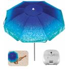 Kit Guarda Sol 2m Alumínio Sombreiro Aruba Azul Marinho Com Base Plástica Branca - Tobee