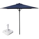 Kit Guarda Sol Ombrelone Itapuã Azul Automático 3 Metros Base Quadrada 37Kg - Mor