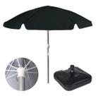 Kit Guarda Sol Resistente Bagum e Alumínio 2,00m FPS 100 com Base Preto Piscina Praia 18Kg