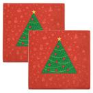 Kit Guardanapo de Natal Estampado Vermelho Pinheiro Verde 33x33cm Folha Dupla Prime 40 Unidades