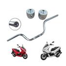 Kit Guidão Honda PCX e par de peso (pesinho) Contra Peso PCX Aço cromado e Manopla
