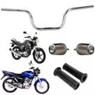 Kit Guidão Ybr Com Pesinho Pcx e Par de Manoplas 125 2001 ate 2015 Factor Yamaha Peso Moto Rosca Aço