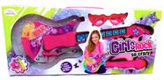 Kit Guitarra de Brinquedo Girls Rock Com Som Luz Microfone e Óculos Kit Guitarra de Brinquedo Girls Rock Com Som Luz Microfone e Óculos
