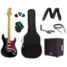 Kit Guitarra Tagima TG530 Strato Preta com Amplificador e Acessórios Kit Guitarra Tagima TG530 Strato Preta com Amplificador e Acessórios