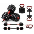 Kit Halteres 6 Em 1 Peso Musculação Até 40kg Ajustável Preto