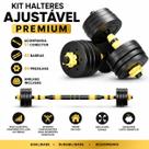 Kit Halteres Ajustáveis 20kg 40kg Total 60kg Academia Em Casa