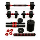 Kit Halteres Ajustáveis 6 em 1 com Barra e Anilhas Treino em Casa Peso 20kg Consport