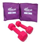 kit halteres emborrachado pesos halter 3 kg tornozeleira de peso 2 kg caneleira peso