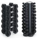 Kit Halteres Sextavado D1FITNESS 1 a 25kg com Suporte Torre Kit Halteres Sextavado D1FITNESS 1 a 25kg com Suporte Torre