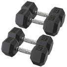 Kit Halteres Sextavado Emborrachado Pares 15kg e 17,5kg