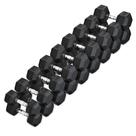 Kit Halteres Sextavado Emborrachado pares 8 a 30kg