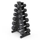 Kit Halteres Sextavado Pares 4/5/6/10/12,5/15kg (105kg) Com Suporte Vertical