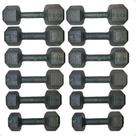 Kit Halteres Sextavado - (Pares de 5,6,7,8,9 e 10 Kg) Kit Halteres Sextavado - (Pares de 5,6,7,8,9 e 10 Kg)