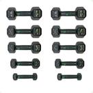 Kit Halteres Sextavados Emborrachados - Pares de 1 a 5 Kg