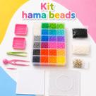 Kit Hama Beads 2,6mm 14.000un 24 Cores Pinça Pegboard Perler