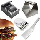 Kit Hamburguer Profissional Manteigueira + Prensa Smash + Balança 10kg + Espátula Tramontina Kit Hamburguer Profissional Manteigueira + Prensa Smash + Balança 10kg + Espátula Tramontina