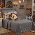 Kit Harry Potter Cobre Leito Solteiro Face Unica 4 peças Decoração Quarto Geek Infantil Juvenil