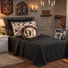 Kit Harry Potter Cobre Leito Solteiro Face Unica 4 peças Decoração Quarto Geek Infantil Juvenil