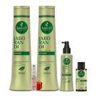 Kit Haskell Jaborandi Shampoo Condic. 500ml 4 Itens Completo + Presente Lourre 15ml