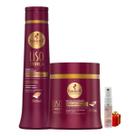 Kit Haskell Liso com Força Shampoo 500ML + 1 Mascara 500ML + Presente Lourre 15ml