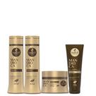 Kit Haskell Mandioca Shampoo 300ml + Condicionador 300ml + Máscara 300g + Leave-in Crescimento, Força e Hidratação Kit Haskell Mandioca Shampoo 300ml + Condicionador 300ml + Máscara 300g + Leave-in Crescimento, Força e Hidratação