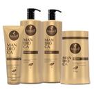 Kit Haskell Mandioca Shampoo Cond Mascara 1Litro e Leave in 240