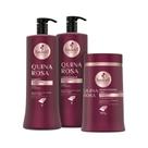 Kit Haskell Quina Rosa 3 Itens Brilho Intenso e Maciez para Cabelos Desvitalizados