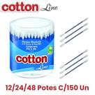 Kit Hastes Flexíveis Cotton Line C/150 Un - 12/24/48 Potes