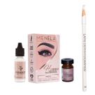Kit Henna de Sobrancelha Menela com Lápis Dermatografico Branco Bella Femme Profissional