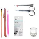 Kit Henna Glance Profissional Designer Sobrancelha Navalha Tesoura Palito Dosador Pincel Pinça Dappe
