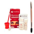 Kit Henna Makiaj Escolha Cor Sobrancelha Profissional Com Pincel Duplo Aplicador de Renna Chanfrado