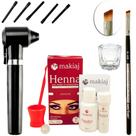 Kit Henna Sobrancelha Completo Profissional Makiaj Mixer Misturador Pincel Macrilan Dappen Vidro Kit Henna Sobrancelha Completo Profissional Makiaj Mixer Misturador Pincel Macrilan Dappen Vidro