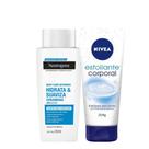 Kit Hidratante Hidrata & Suaviza 200ml Body Care Neutrogena + Esfoliante Corporal Banho Nívea 200g Kit Hidratante Hidrata & Suaviza 200ml Body Care Neutrogena + Esfoliante Corporal Banho Nívea 200g