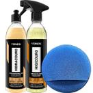 Kit Higicouro e Hidracouro Vonixx Limpeza Eficaz Hidratação Profunda Brilho e Maciez para Couros Com Aplicador de Mão