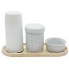 Kit higiene 4 peças Poá - Garrafa termica - Tudo porcelana