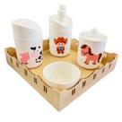 Kit Higiene Baby Fazendinha Menino c/bandeja em MDF