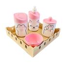 Kit Higiene Baby Gatinha Menina c/bandeja MDF Kit Higiene Baby Gatinha Menina c/bandeja MDF