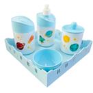 Kit Higiene Baby Planetas Menino c/bandeja em MDF