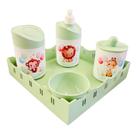 Kit Higiene Baby Safari Menino e Menina c/bandeja em MDF