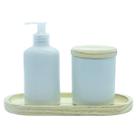 Kit higiene bebê 3 Peças - Porcelana e Pinus